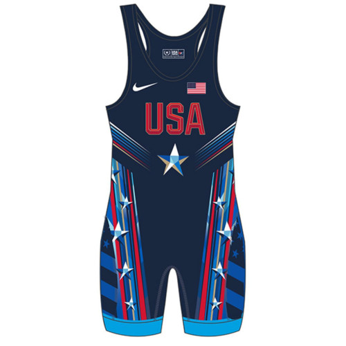USA Wrestling Nike Prism Women's Blue Singlet
